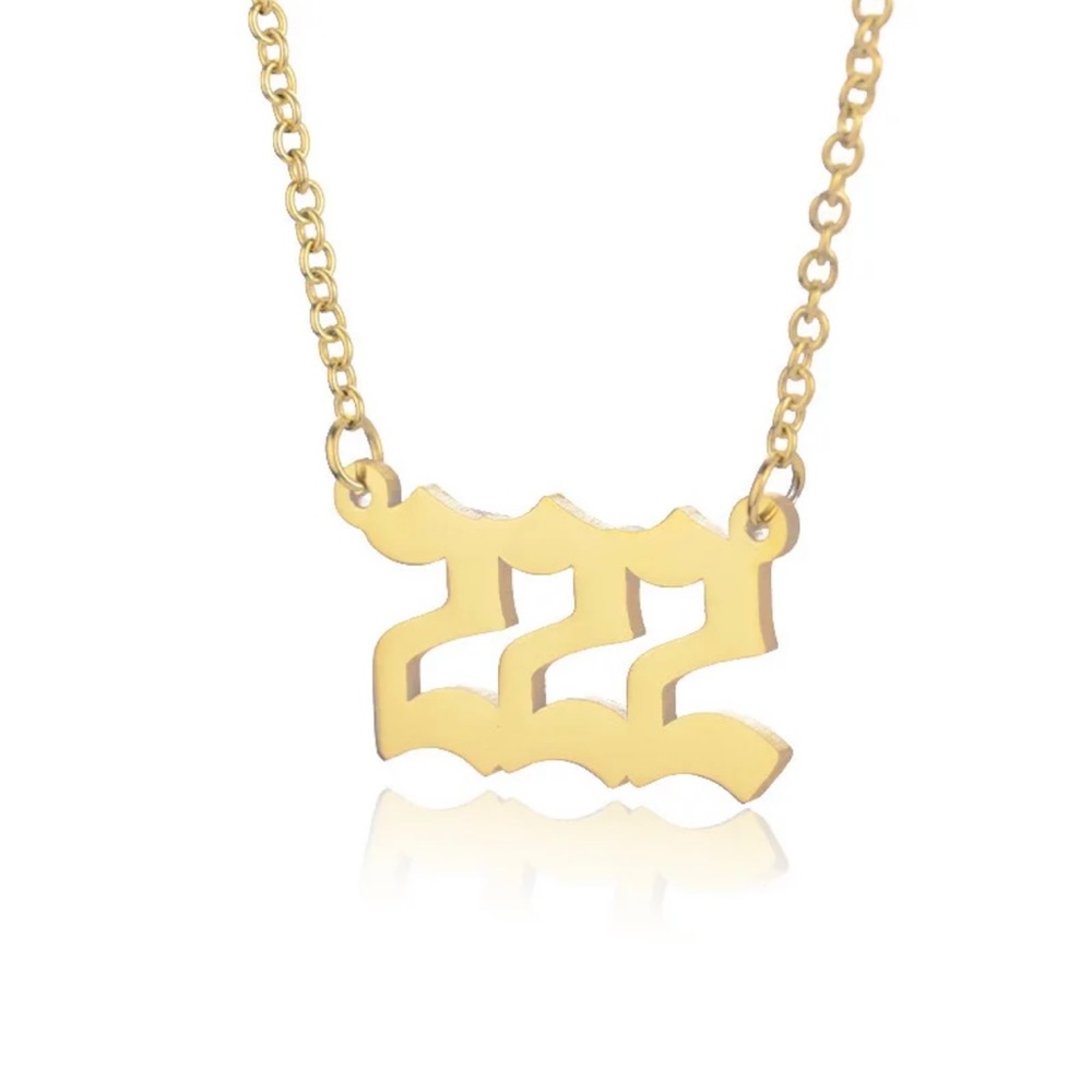 Angel Number Necklace | Stainless Steel 18K Gold Plated Pendant Dainty Choker